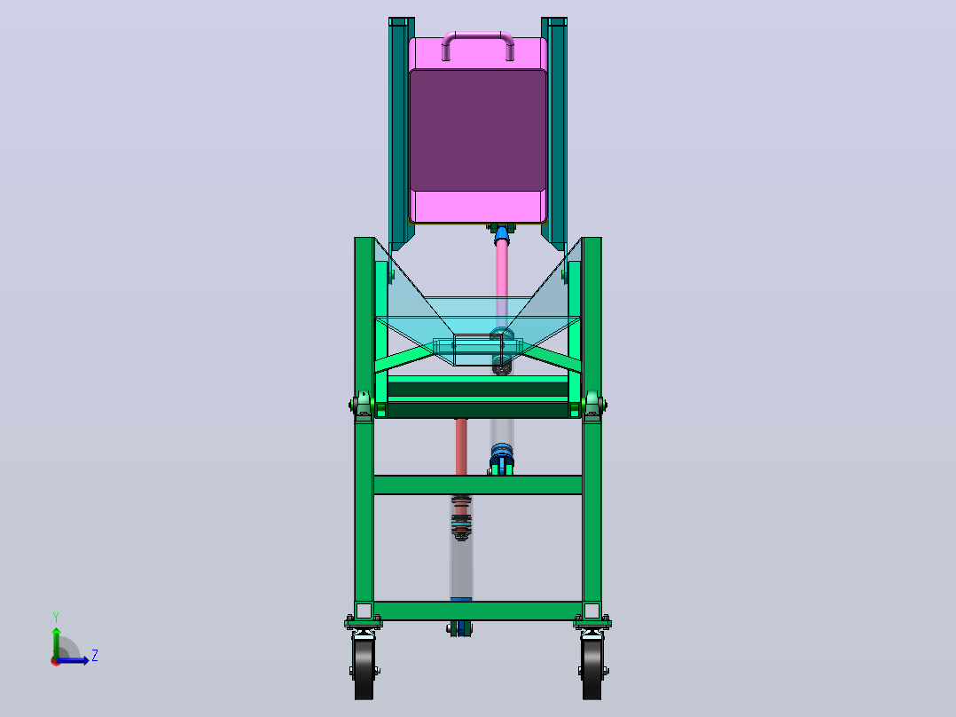 液压提升上料机（SW+CAD+说明书）左视图