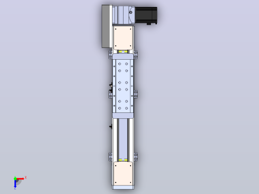 DMEB110L-LBCR欧规同步带模组直线模组（电机左后折）[DMEB110L-L13S350-DT750-C2U-LBCR]俯视缩略图