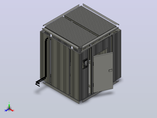 带面板详图的冷库正等轴测缩略图