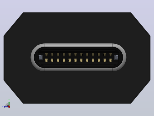 USB-C USB 3.1 C型公母扩展数据线+连接器右视缩略图