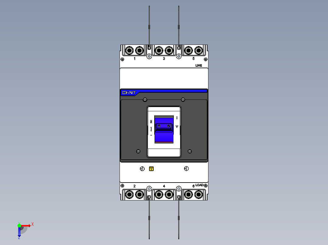 NXM-1600 3P塑料外壳式断路器三维模型202209俯视图