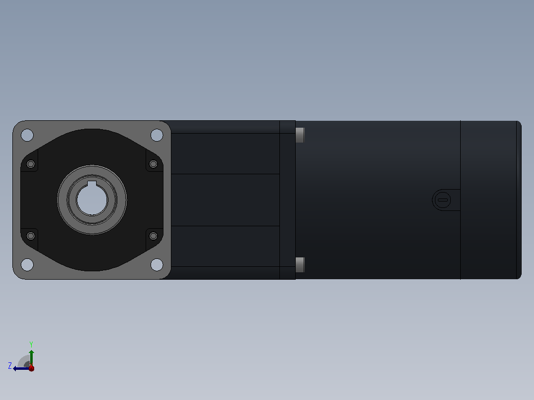 90DC(100W╱200W)微型直流组合型电机[90DC200GV24R16-L90GF12.5RC]右视图