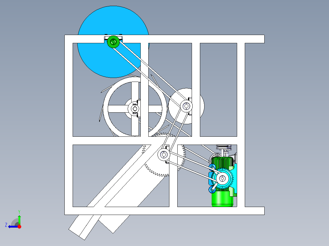 瓶子处理设备右视图