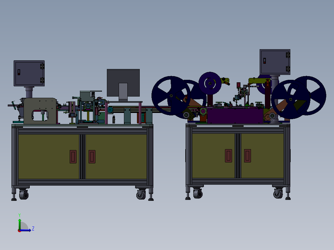 CCD性能检测包装机3D图纸 k135 自动化设备3D图纸3D模型左视图