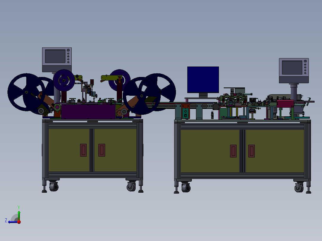 CCD性能检测包装机3D图纸 k135 自动化设备3D图纸3D模型右视图