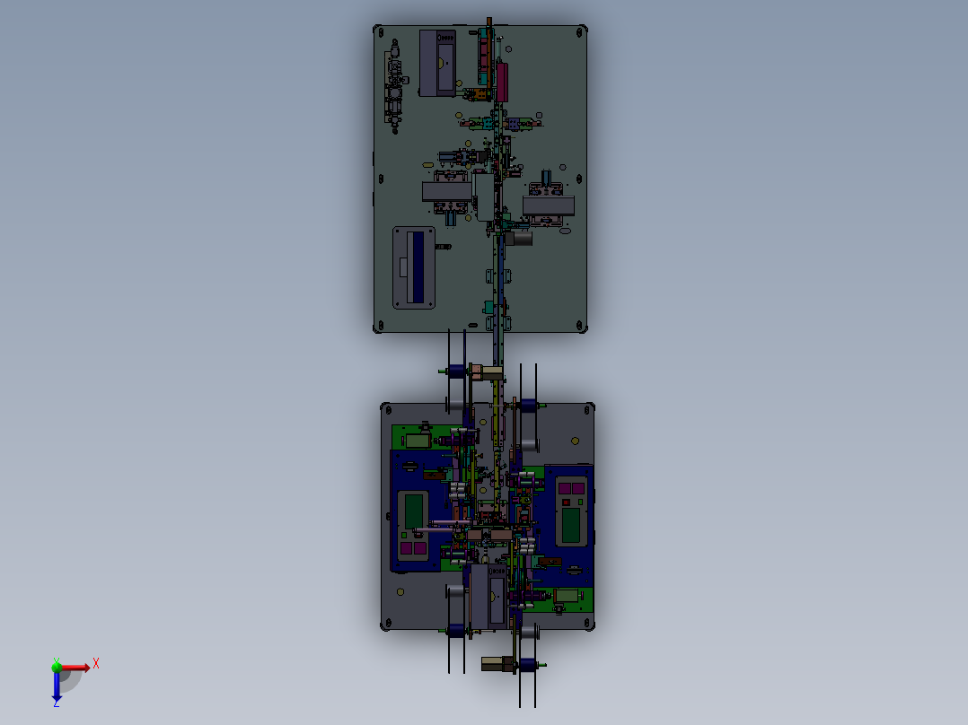 CCD性能检测包装机3D图纸 k135 自动化设备3D图纸3D模型俯视图