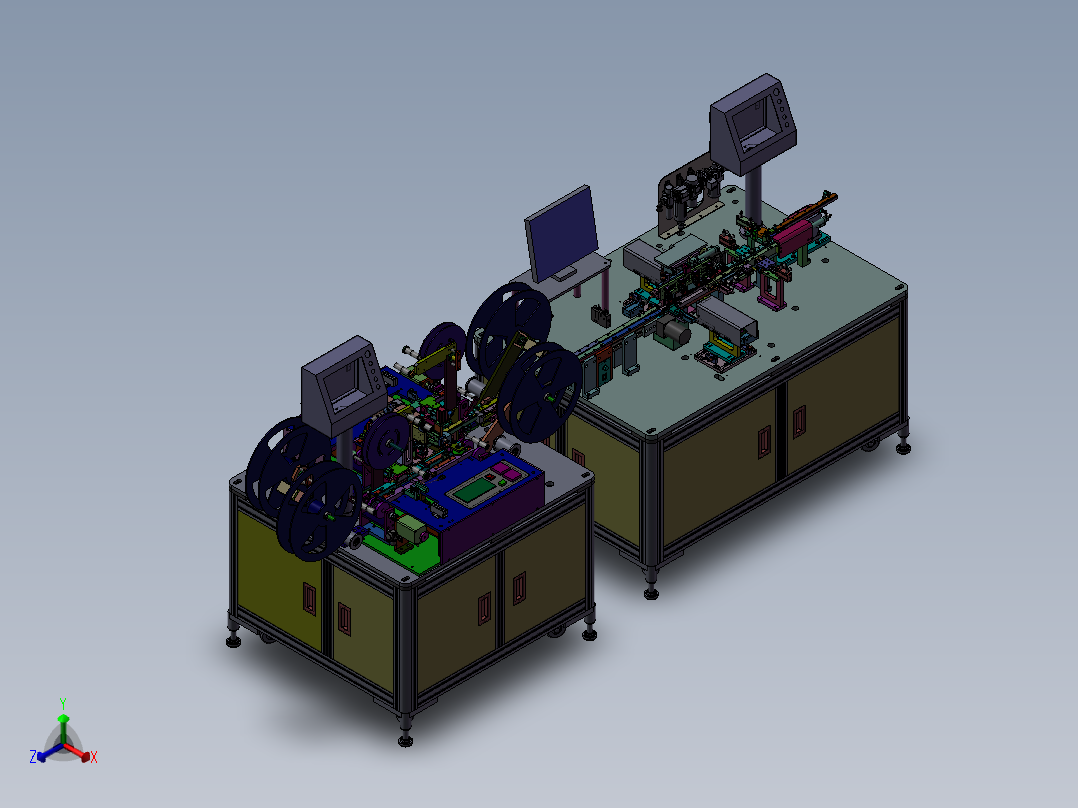 CCD性能检测包装机3D图纸 k135 自动化设备3D图纸3D模型正等轴测图