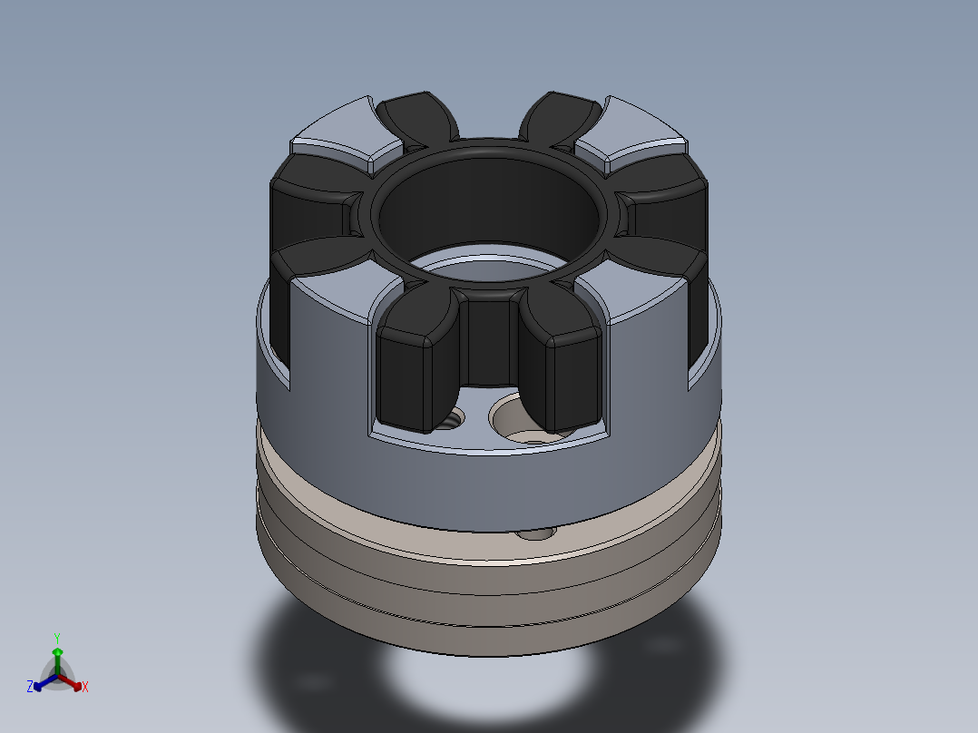 伸缩焊接式万向联轴器正等轴测图