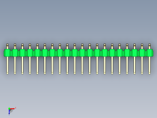 彩色公排针 100mil 2.54mm 系列-DS1022_green_40p_100mil_TypeSMT_rev1.0俯视缩略图