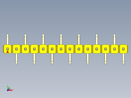 彩色公排针 100mil 2.54mm 系列-DS1022_yellow_14p_100mil_Type_SMT_R1_rev1.0前视缩略图