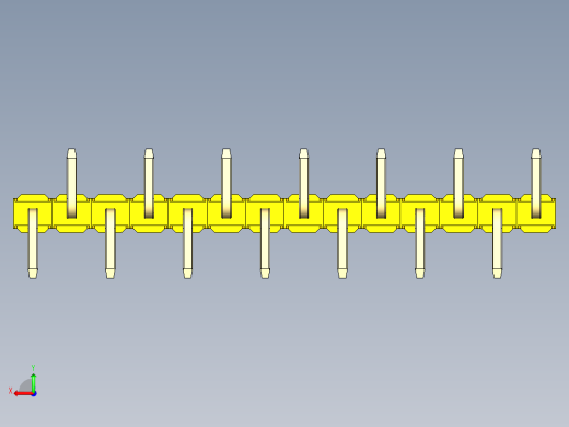 彩色公排针 100mil 2.54mm 系列-DS1022_yellow_14p_100mil_Type_SMT_R1_rev1.0后视缩略图