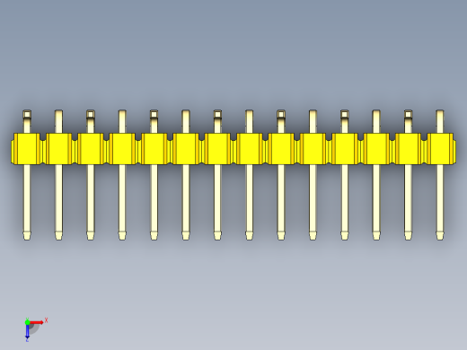 彩色公排针 100mil 2.54mm 系列-DS1022_yellow_14p_100mil_Type_SMT_R1_rev1.0俯视缩略图