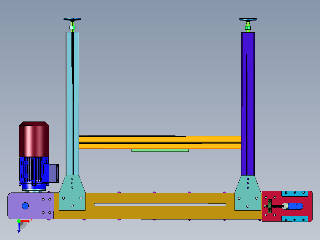 多条皮带小型物流分拣输送线俯视图