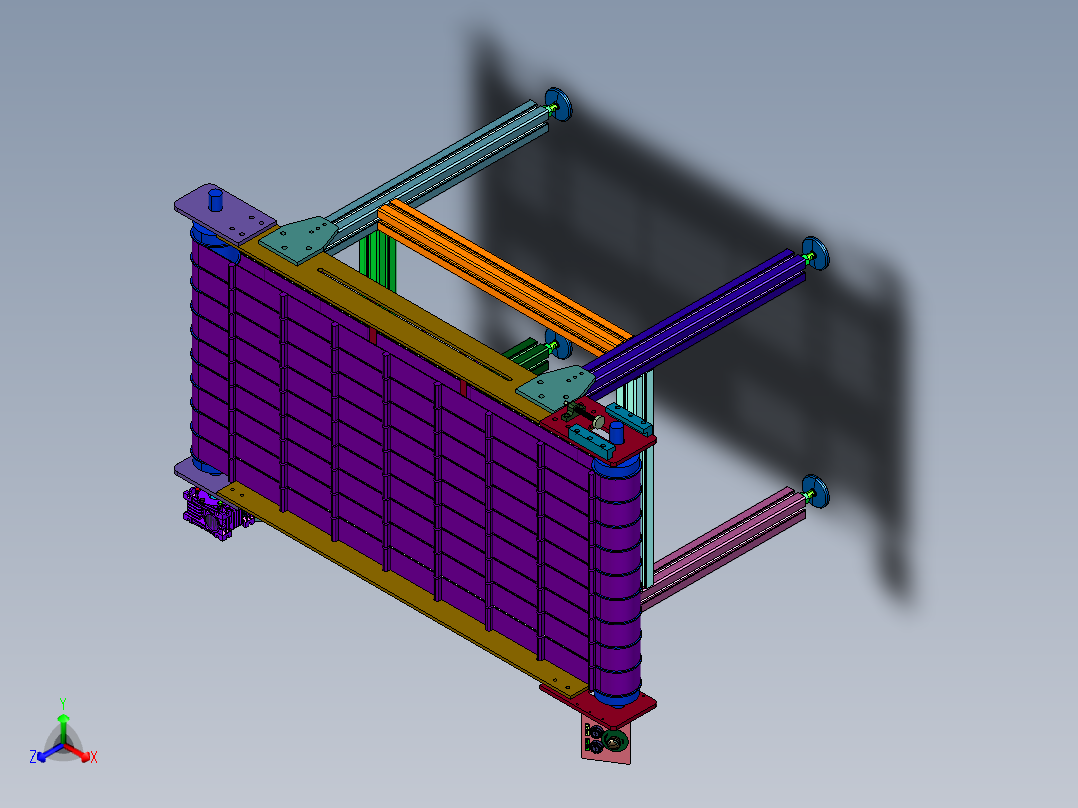 多条皮带小型物流分拣输送线正等轴测图