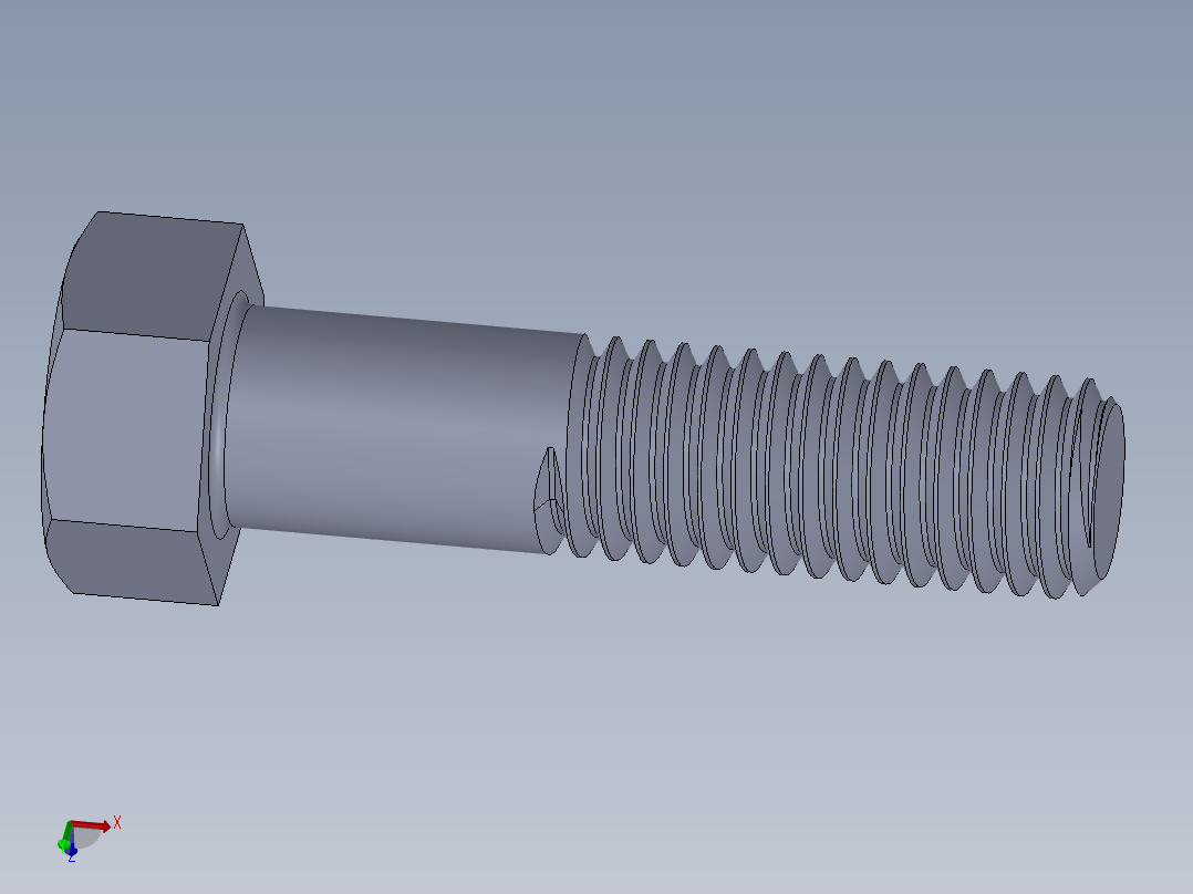 UNC 六角螺栓-Hex Bolt 0.500-13 x 2.SLDPRT