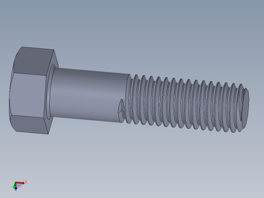 UNC 六角螺栓-Hex Bolt 0.500-13 x 2.SLDPRT