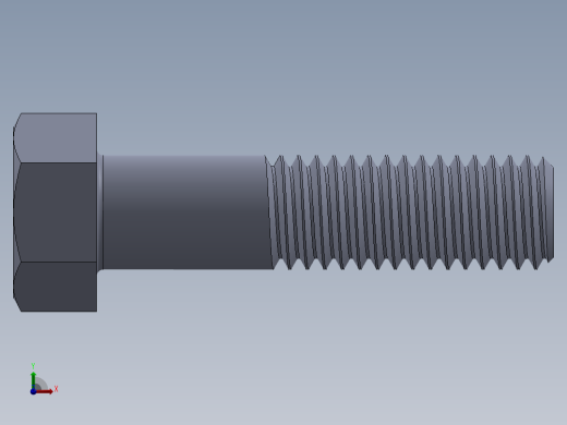 UNC 六角螺栓-Hex Bolt 0.500-13 x 2.SLDPRT前视缩略图