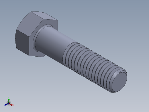 UNC 六角螺栓-Hex Bolt 0.500-13 x 2.SLDPRT正等轴测缩略图