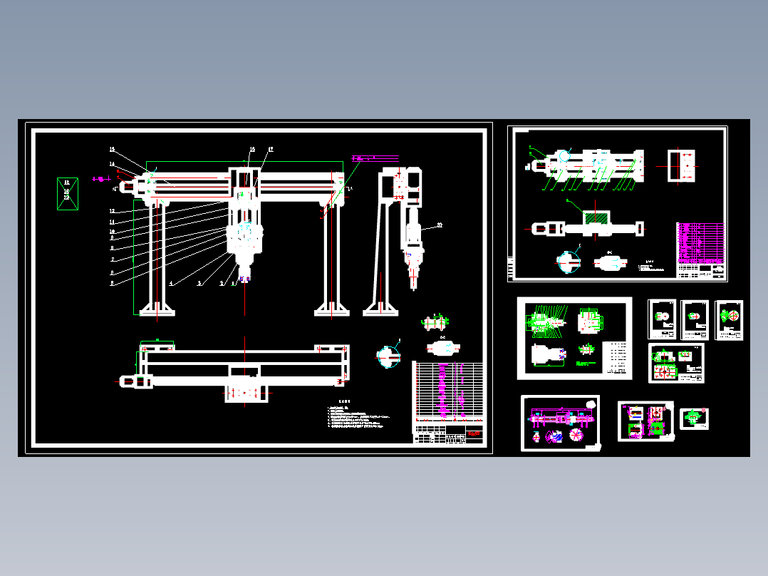 E1061-龙门式机械手结构设计CAD+说明书