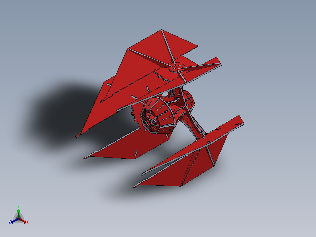 激光下料拼图星际战舰2CAD-Parasolid, SOLIDWORKS 2016, STEP _ IGES正等轴测图