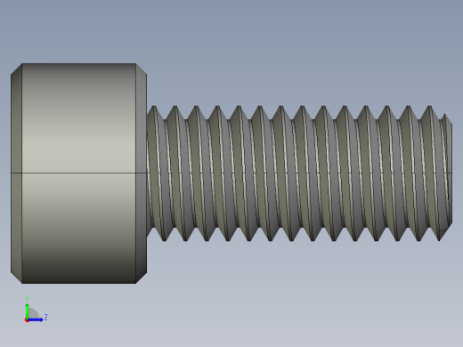 M8 x 1.25mm Thread 18mm LONG SOCKET HEAD CAP SCREW.STEP左视缩略图