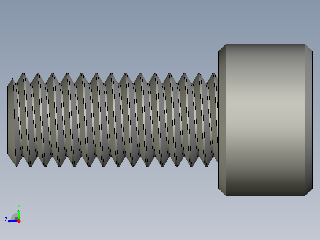 M8 x 1.25mm Thread 18mm LONG SOCKET HEAD CAP SCREW.STEP右视图