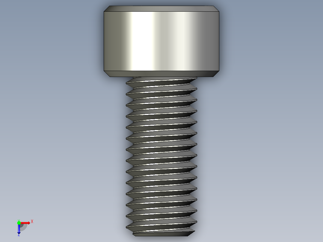 M8 x 1.25mm Thread 18mm LONG SOCKET HEAD CAP SCREW.STEP俯视图