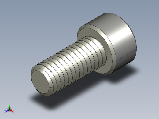 M8 x 1.25mm Thread 18mm LONG SOCKET HEAD CAP SCREW.STEP正等轴测缩略图
