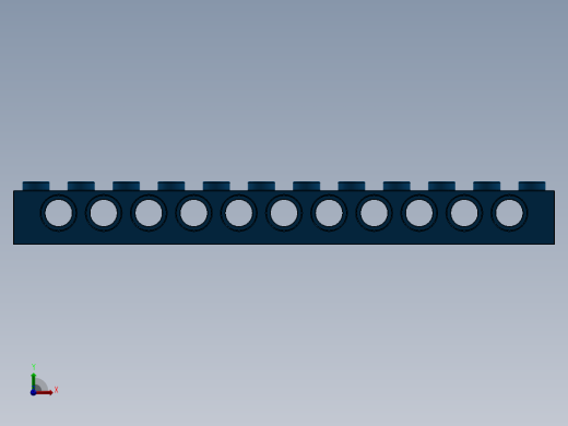 乐高机械组积木（横梁）-389523 Bright Blue Technic Brick 1 x 12 with Holes前视缩略图