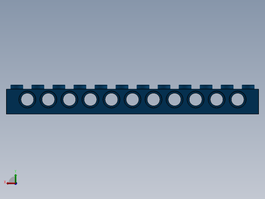 乐高机械组积木（横梁）-389523 Bright Blue Technic Brick 1 x 12 with Holes后视缩略图