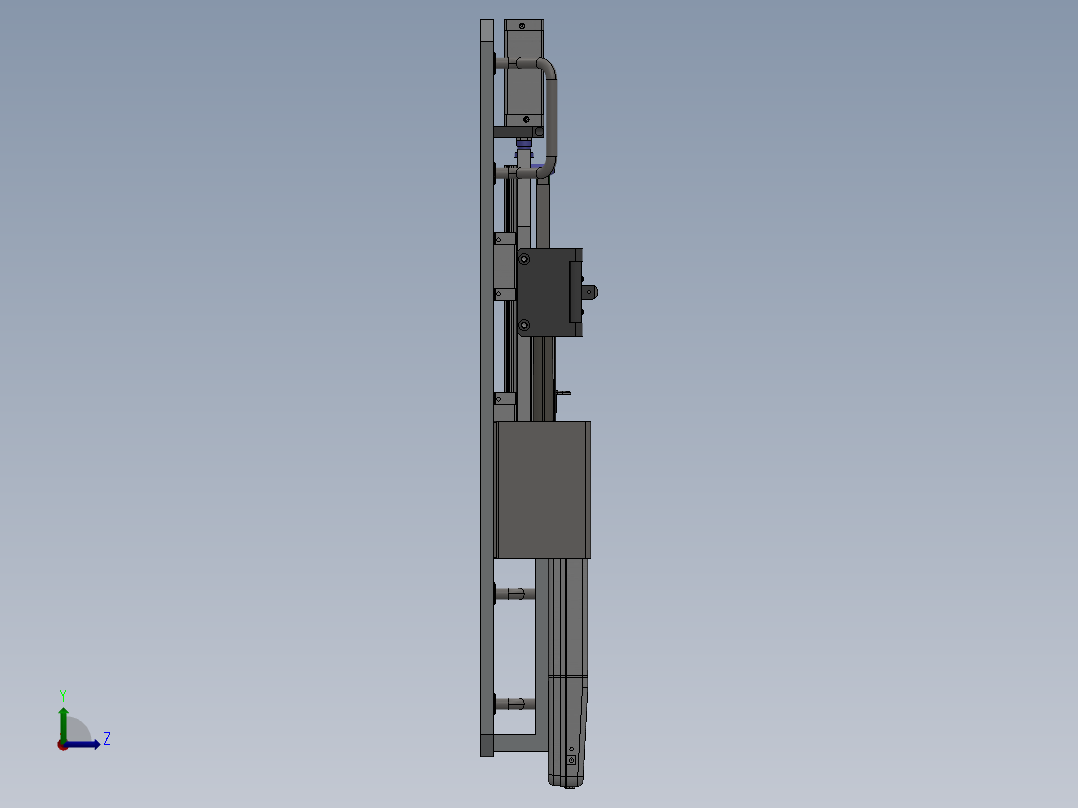 8_医用缝合器 医用缝合器击发测试夹具设计 包含三维和CAD图纸左视图