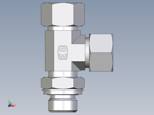 卡套式工业通用硬管接头EO_Adjustable_locknut_run_tee_LEE15ZLRCF前视缩略图