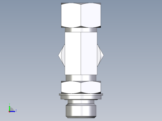 卡套式工业通用硬管接头EO_Adjustable_locknut_run_tee_LEE15ZLRCF左视缩略图