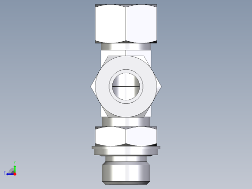 卡套式工业通用硬管接头EO_Adjustable_locknut_run_tee_LEE15ZLRCF右视缩略图