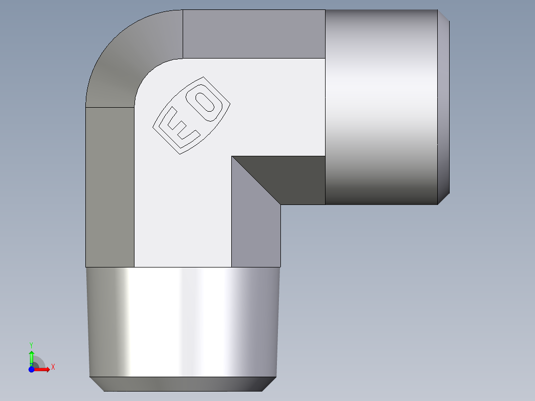 卡套式工业通用硬管接头EO_Male_stud_elbow_WE14SR71X前视图