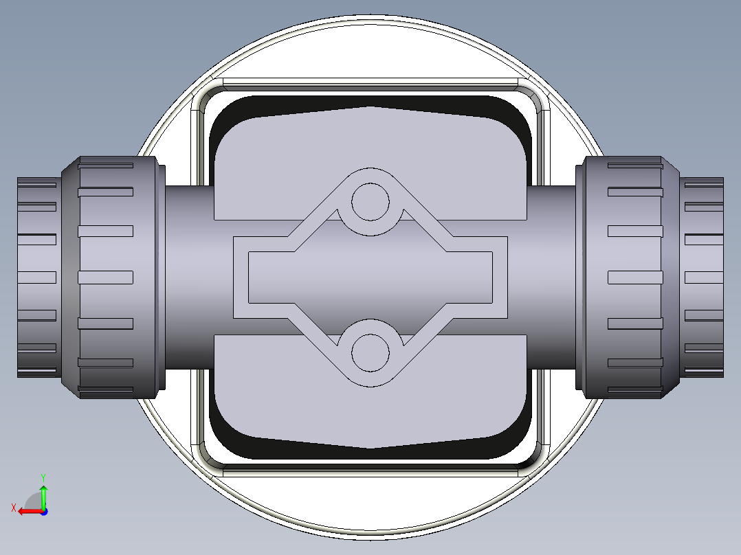 5DKMUFVCP NC 气动隔膜阀，常闭，BSP螺纹女性联盟结束，PVC-U系列后视图