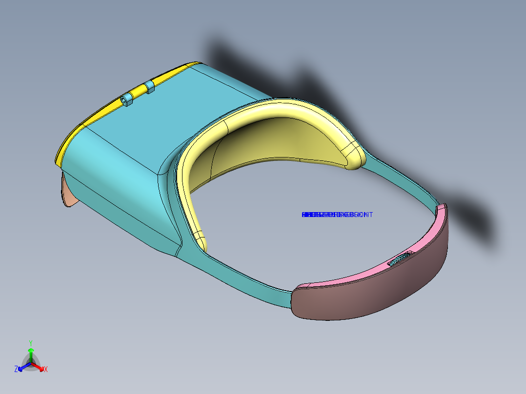 VR眼镜 三维模型正等轴测图