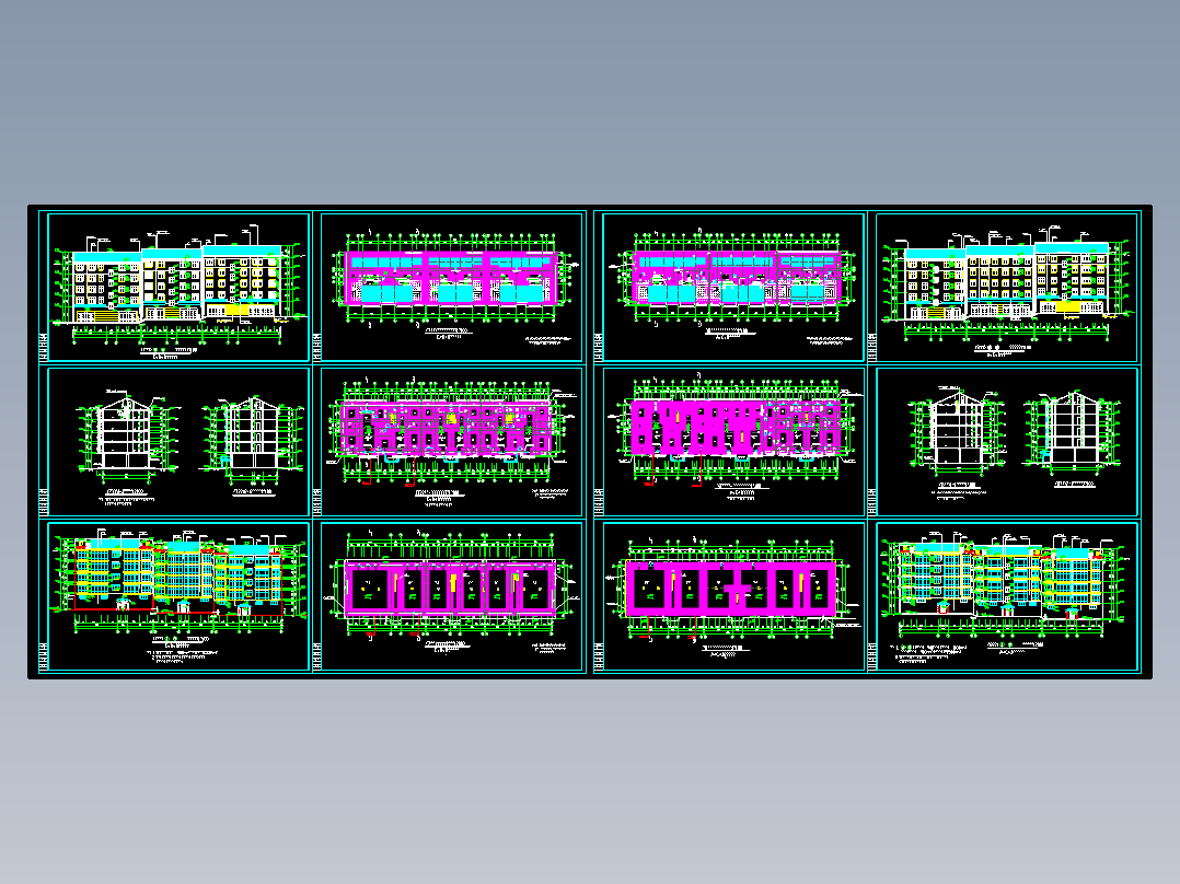某小区住宅楼设计平立剖面图