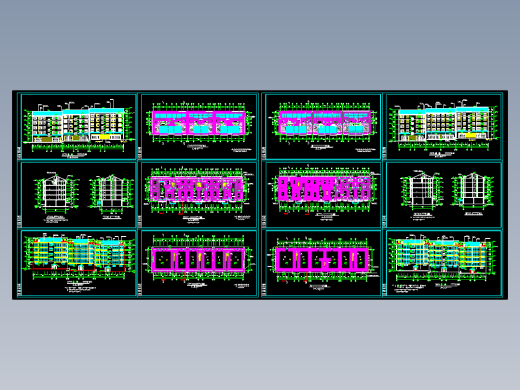 某小区住宅楼设计平立剖面图