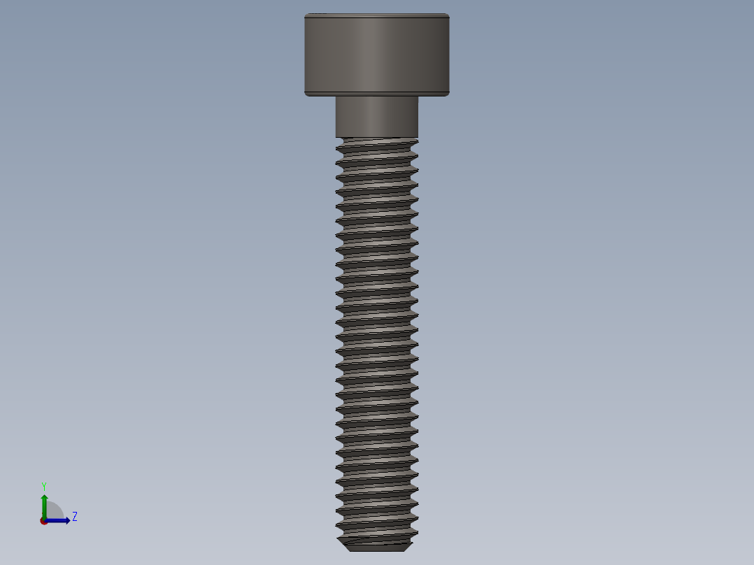 Screw_DIN_912_M4x22_A2.SLDPRT公制内六角螺钉左视图
