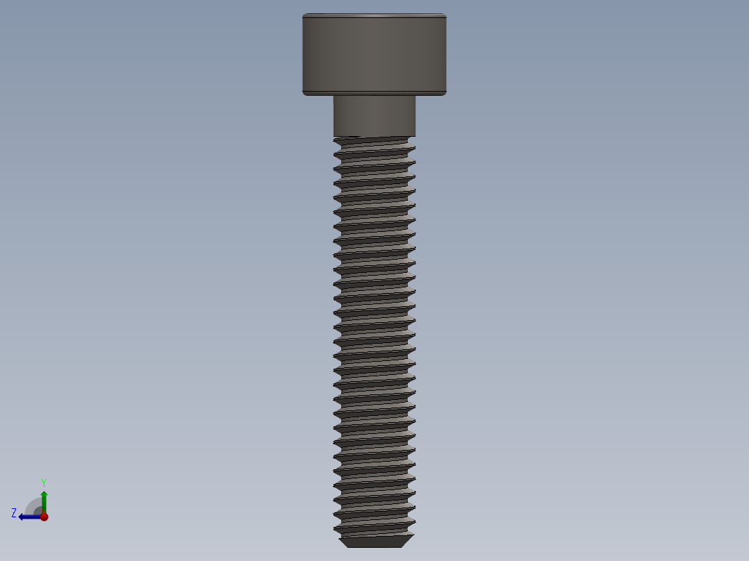 Screw_DIN_912_M4x22_A2.SLDPRT公制内六角螺钉右视图