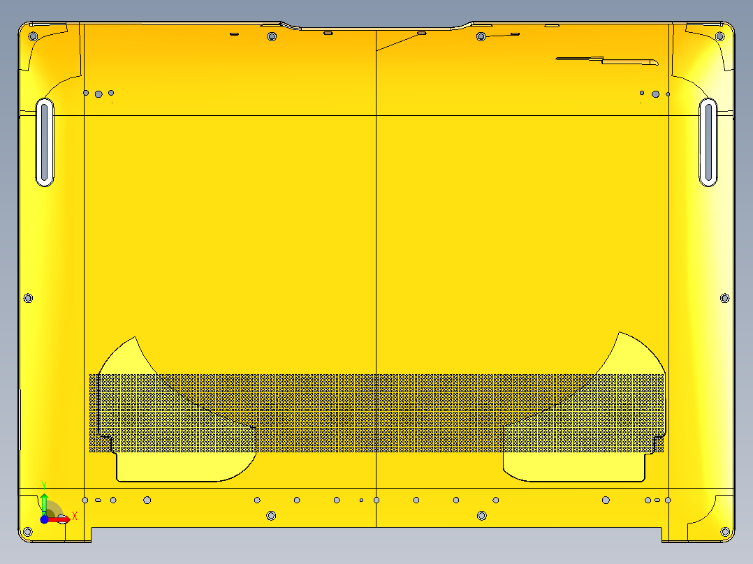 笔记本D壳铣外形+避位UG程序模型前视图