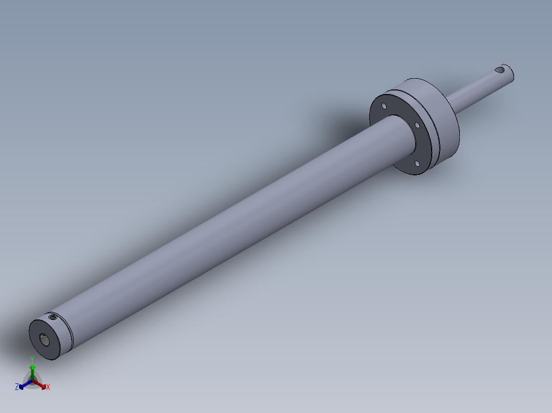 焊接型液压缸（带前端安装法兰） 80x45x1000 mm正等轴测图