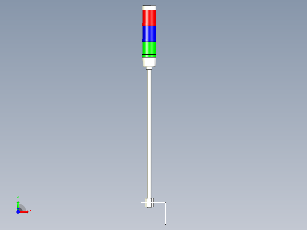 红蓝绿报警灯前视图
