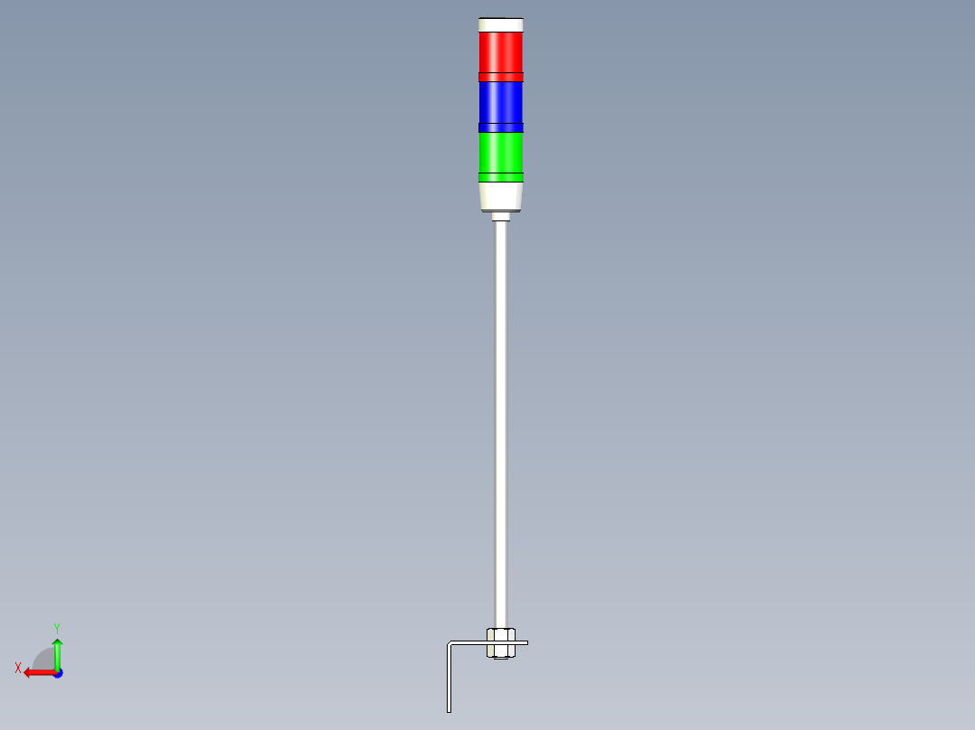 红蓝绿报警灯后视图