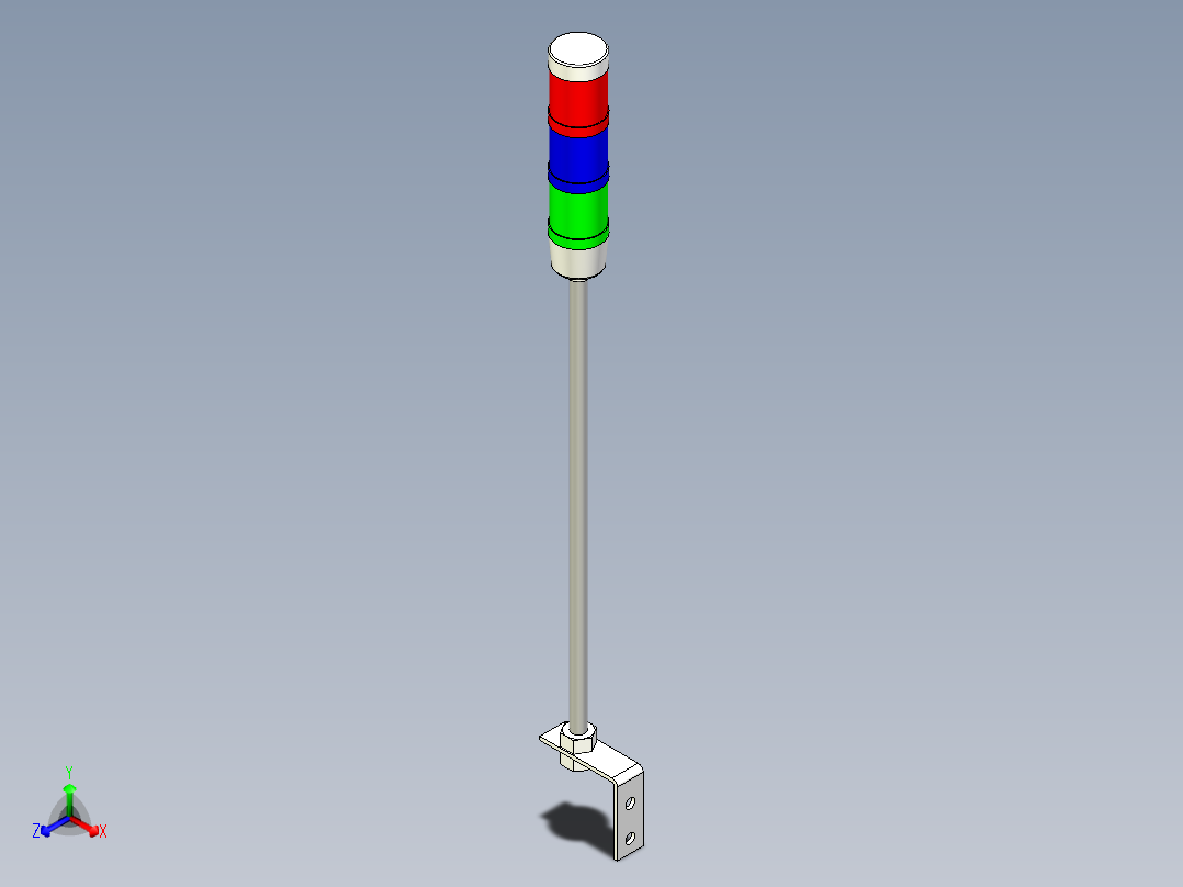 红蓝绿报警灯正等轴测图