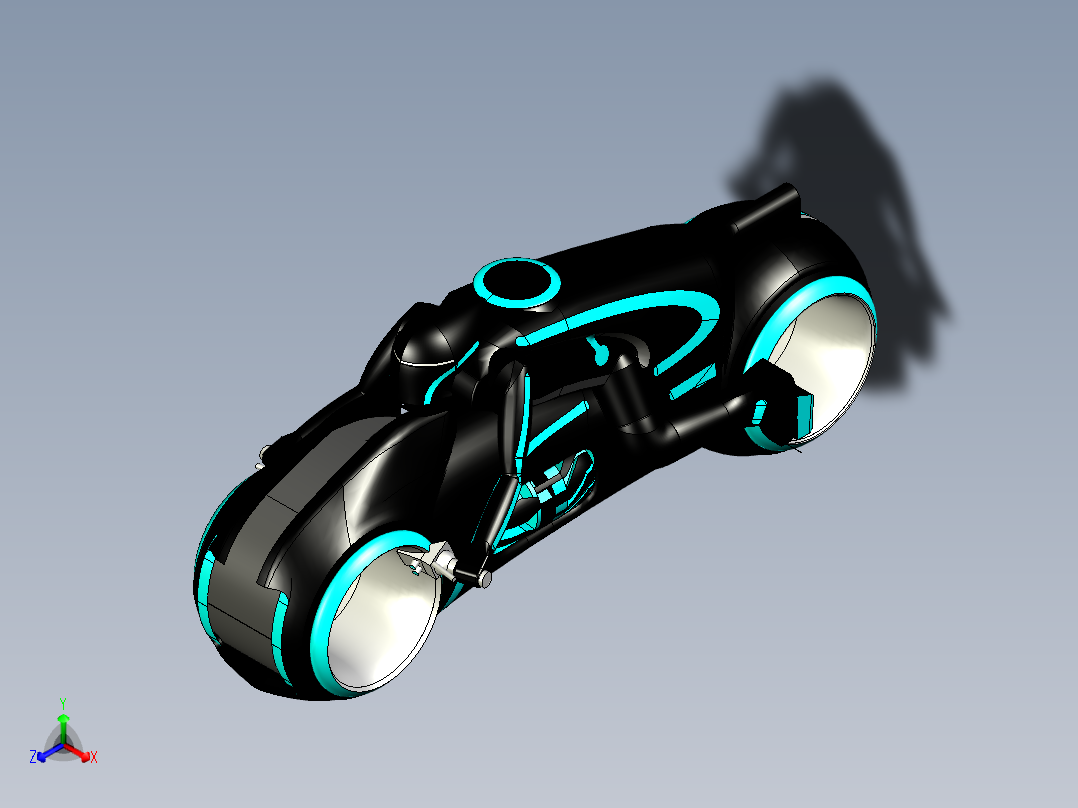 B3004580-TRON 光剑摩托车正等轴测图