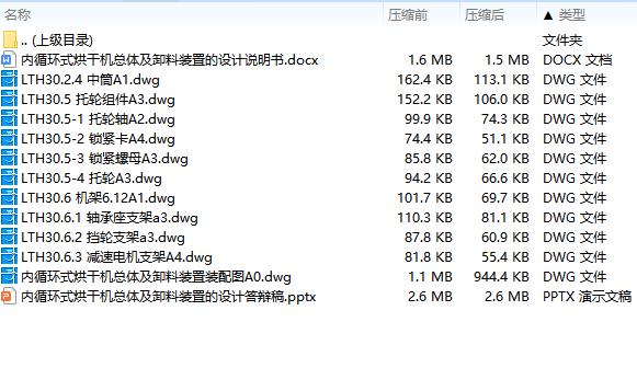 内循环式烘干机总体及卸料装置设计含11张CAD图