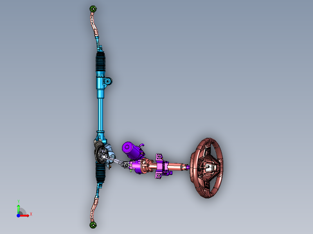 齿条式电动助力转向系统611723前视图