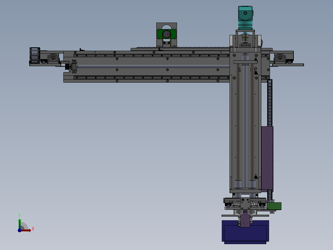 基于同步带传动的移载机构前视图